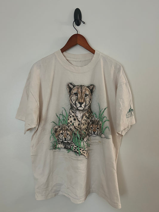 Vintage Cheetah Graphic T-Shirt - XL