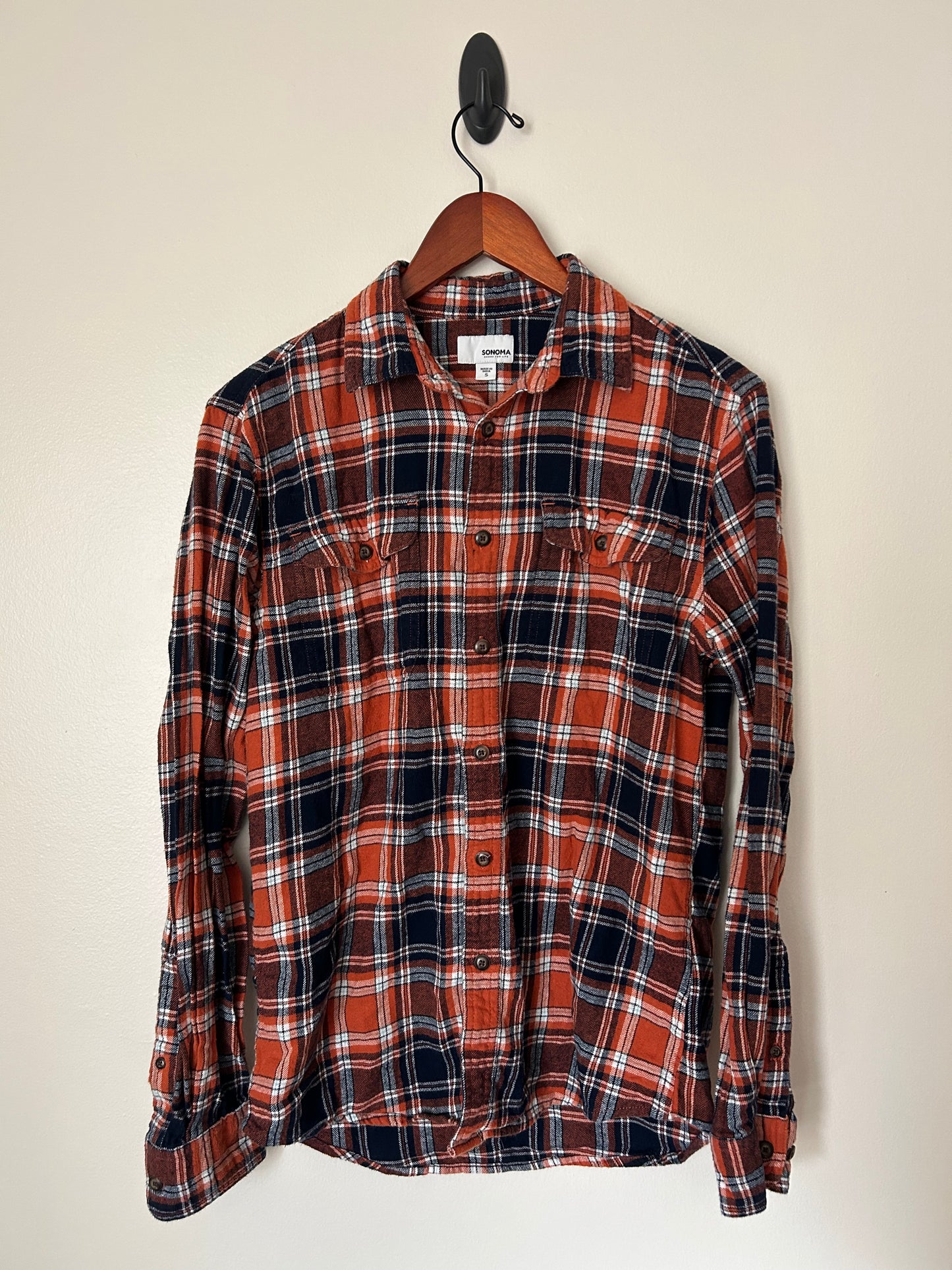 Orange and Blue Flannel - S